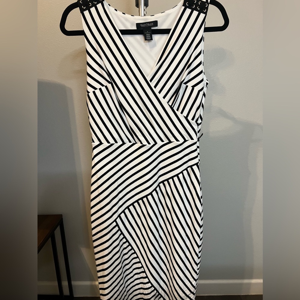 White House Black Market Striped Sleeveless Dress Black & White, Women’s Size 4